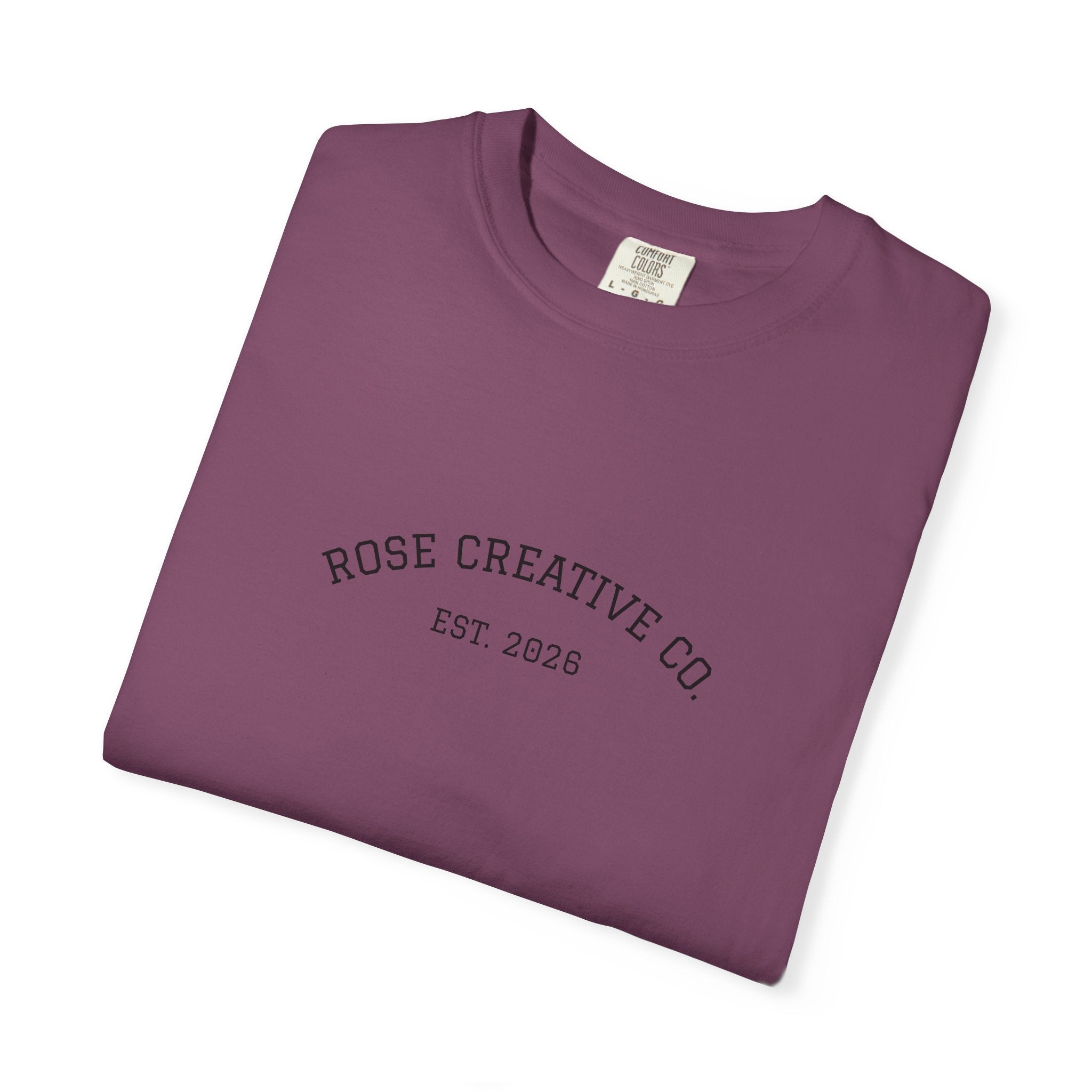 Vintage Rose Creative Co. Graphic T-Shirt — Garment-Dyed Casual Tee