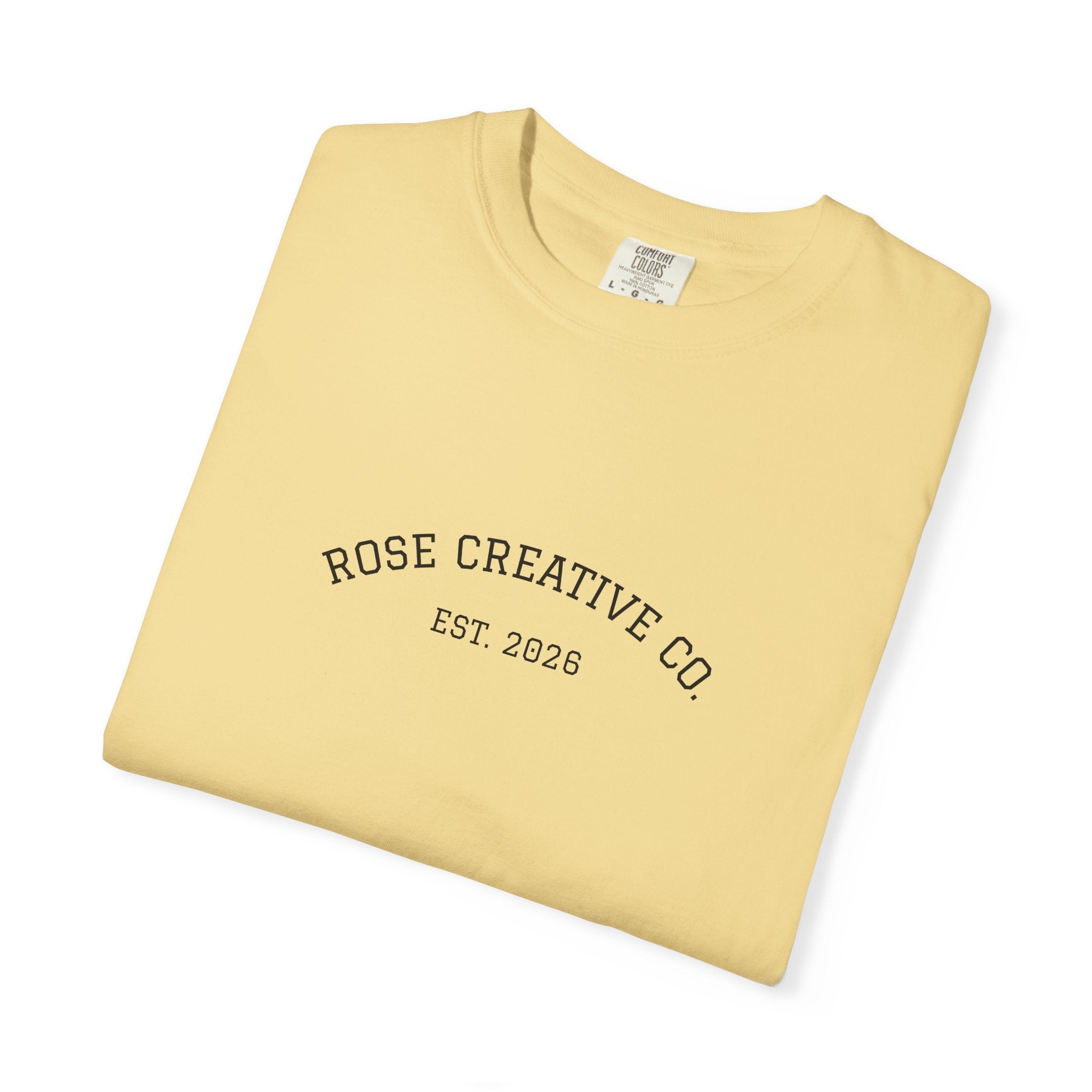 Vintage Rose Creative Co. Graphic T-Shirt — Garment-Dyed Casual Tee