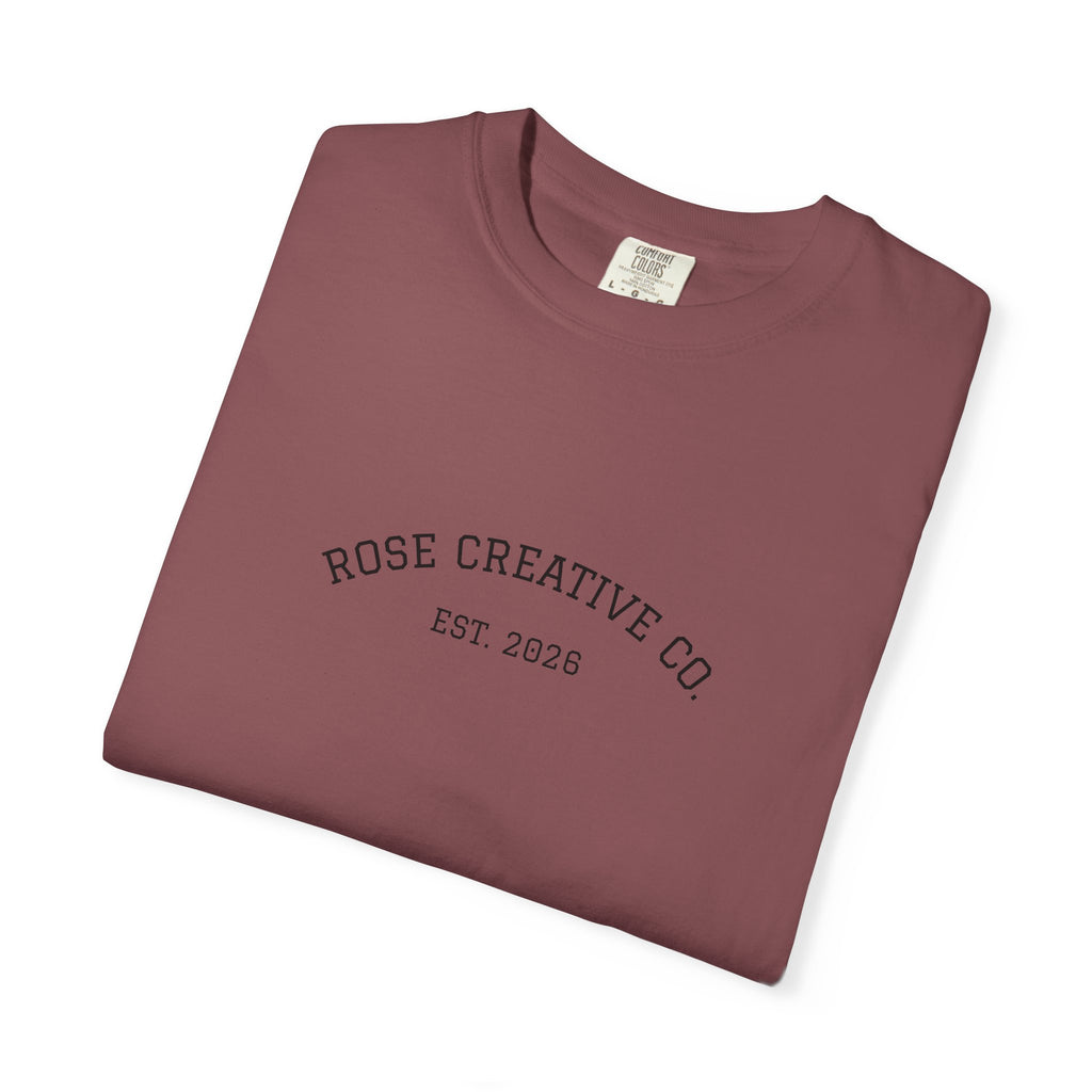 Vintage Rose Creative Co. Graphic T-Shirt — Garment-Dyed Casual Tee