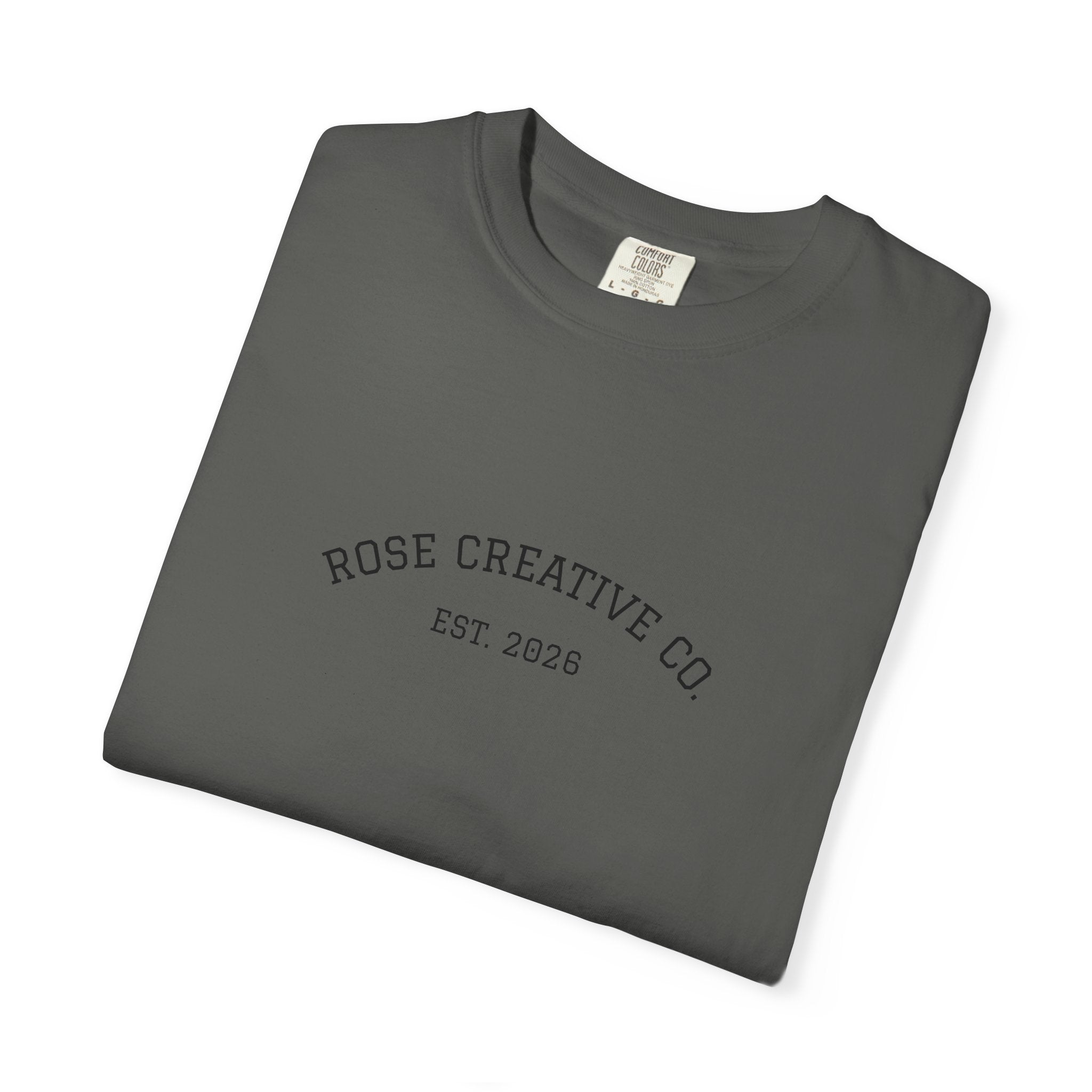 Vintage Rose Creative Co. Graphic T-Shirt — Garment-Dyed Casual Tee
